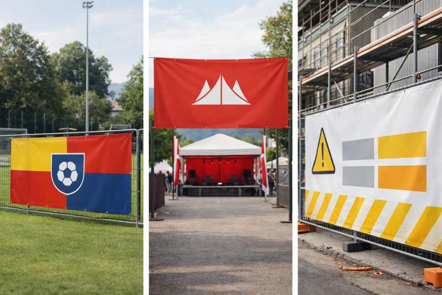 Grossfläche mit Wirkung: Banner an Fassade und Zaun